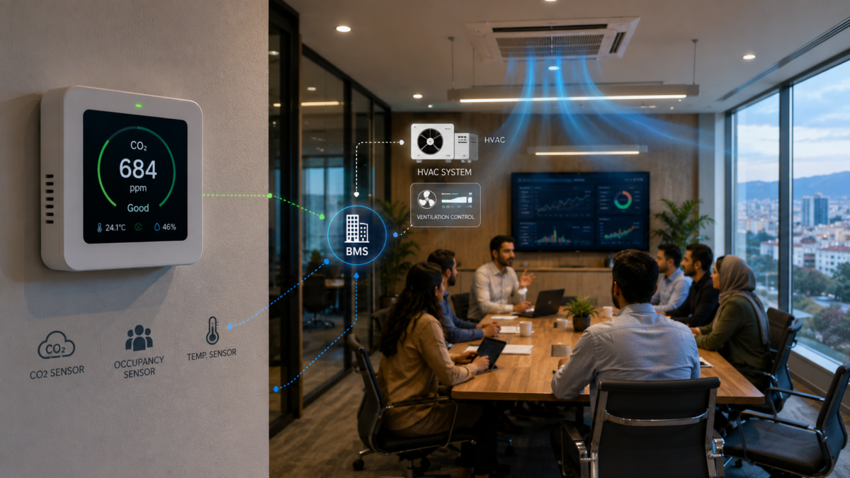 سنسور CO2 در ساختمان هوشمند